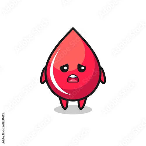 disappointed expression of the blood drop cartoon