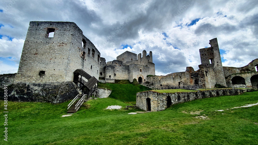 Rabí castle ruin in the Czech Republic stock images. Beautiful medieval monument in the Czech Republic. Famous place in czechia images