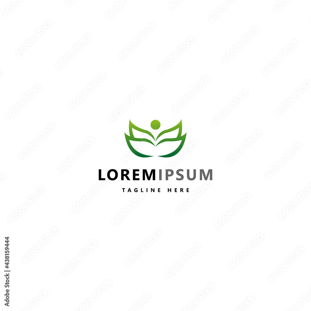 Abstract green leaf logo icon vector design. Logo design, garden, Plant, nature and ecology vector logo.