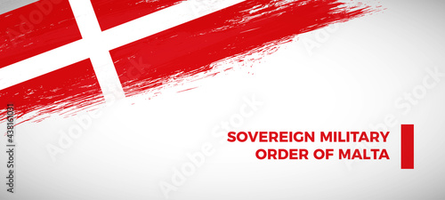 Happy national day of Sovereign Military Order of Malta with brush painted grunge flag background