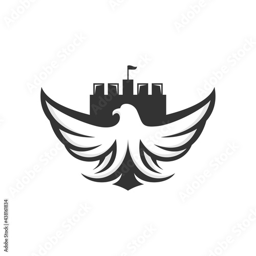 Eagle Animal Castle Vector Logo Design