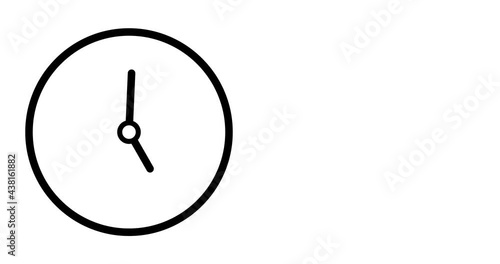 clock face time working office hours animated. timer timelapse video animation 4k