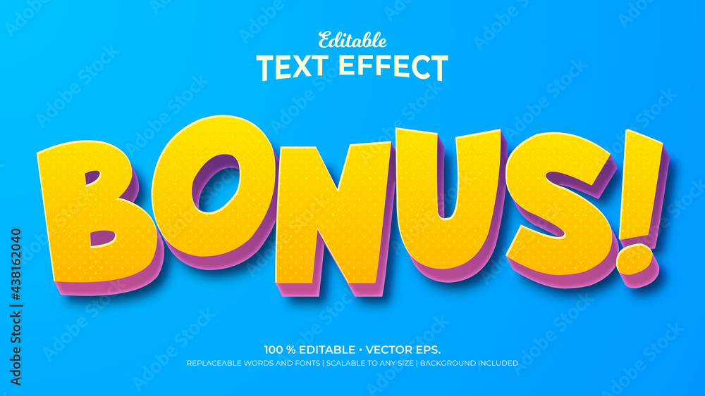 Text Effects, Editable Text Style - Cartoon Style