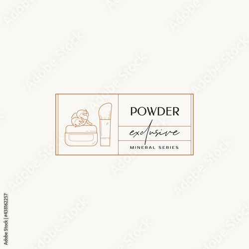 Hand drawn line art beauty vector logo design template. Illustration of elegant signs and badges for beauty, natural and organic products, cosmetics, spa and wellness, fashion, wedding and jewelry. 