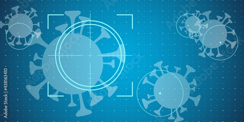 covid 19 target illustration - Blue design banner