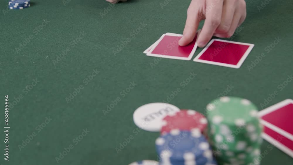 Tracking Close Up Shot of Poker Dealer Drawing the Flop Tracking Close Up Shot of Poker Dealer Drawing the Flop