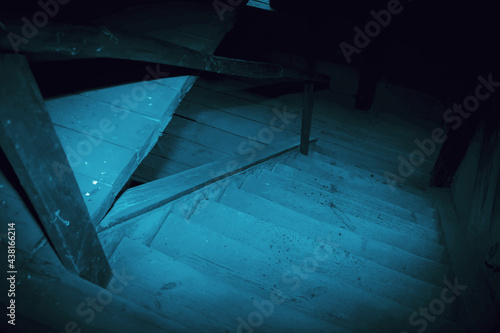 Canvastavla Mystical horror scary garret background to halloween