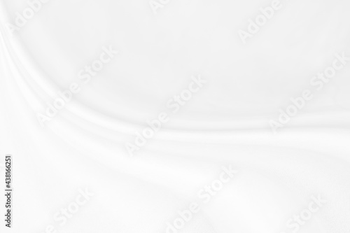 Closeup 3D elegant crumpled of white silk fabric cloth background and texture. Luxury background design.-Image.