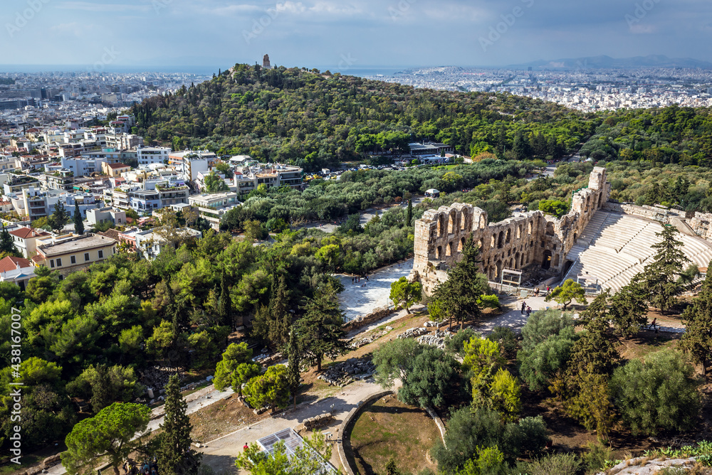 Odeon of Herodes Atticus in Acropolis ancient citadel in Athens, Greece