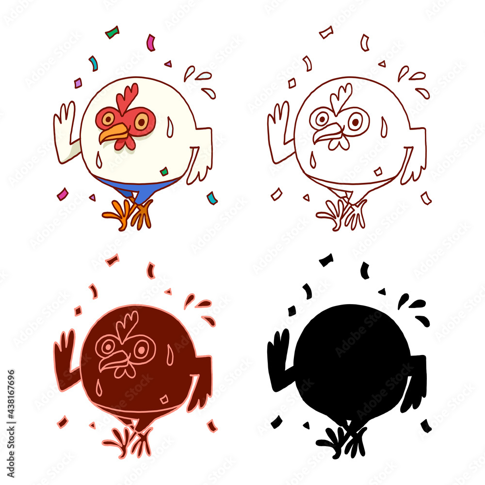 hand drawn vector illustration of cute cartoon chicken character. hand drawn vector illustration of cute cartoon chicken character.