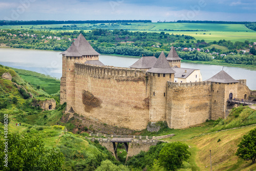 Khotyn Fortress, fortification complex in Khotyn town, Ukraine photo