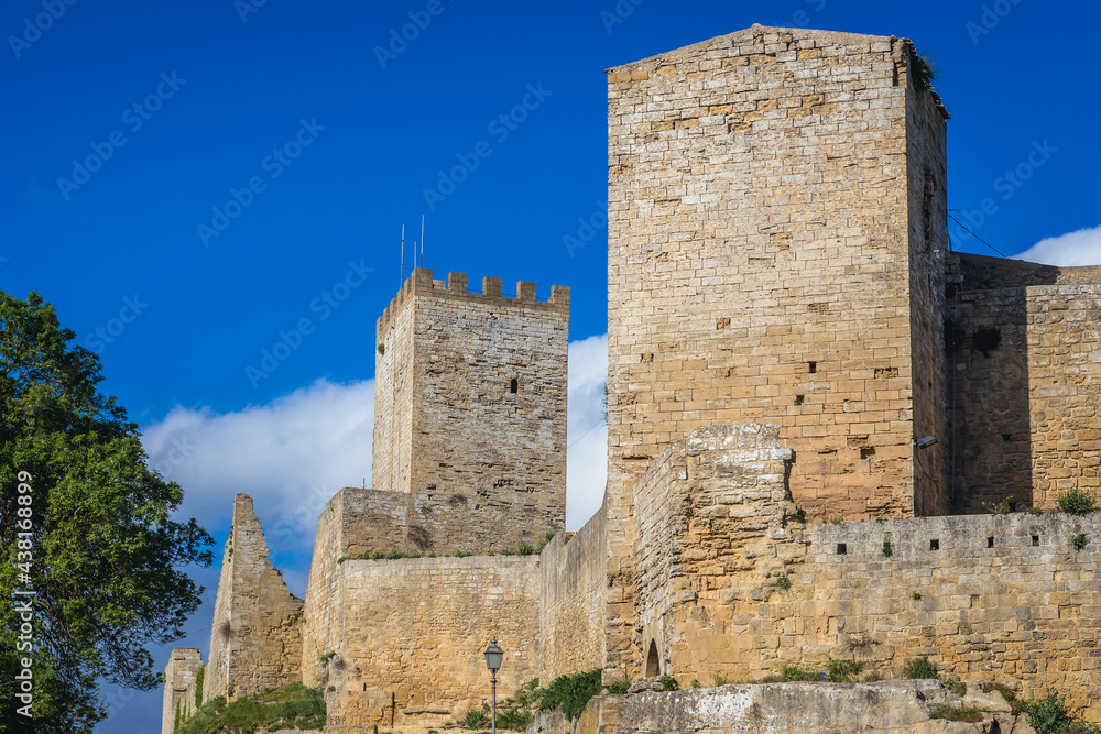 Exterior view of Lombardy Castle in Enna town on Sicily Island in Italy