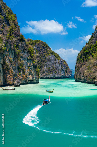 Pileh lagoon in Phi Phi Leh island, Famous place snorkel, Andaman sea, Krabi, phuket, Travel in your dream Thailand, Beautiful destination place Asia, Summer holiday outdoor vacation trip. © Gosgrapher