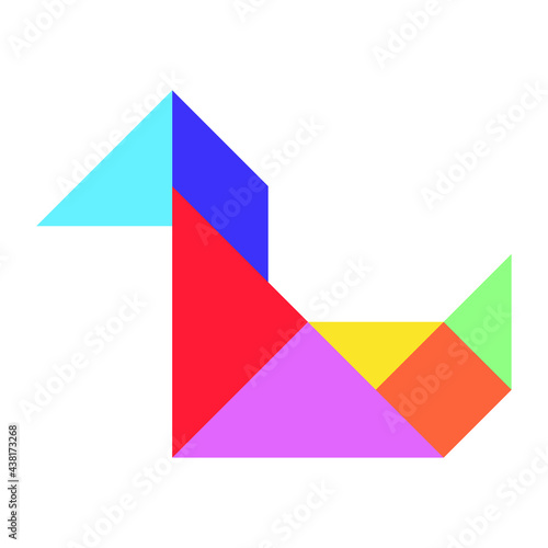 Free Download Color tangram puzzle in bird shape on white background - GFXLoad