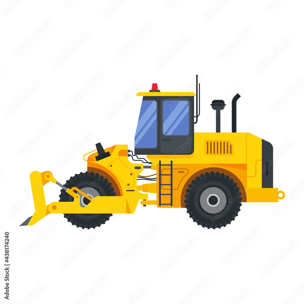 Illustration for construction machinery vehicle bulldozer. Illustration for construction machinery vehicle bulldozer.