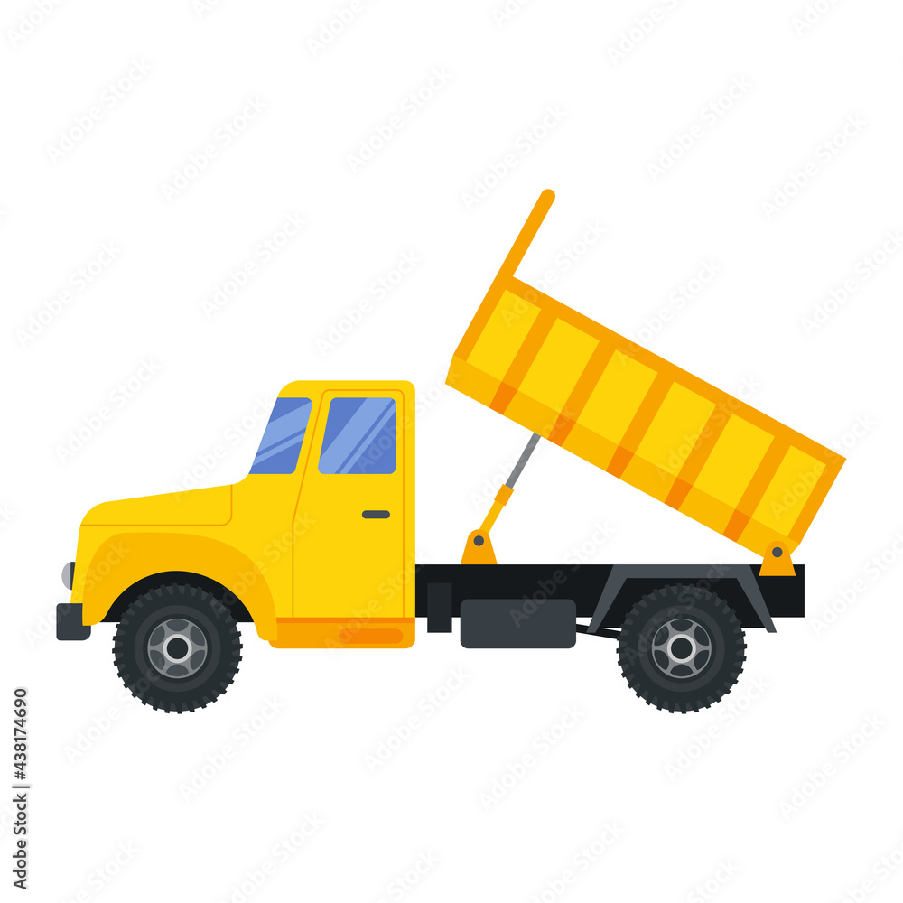 Illustration for construction machinery vehicle dump truck. Illustration for construction machinery vehicle dump truck.