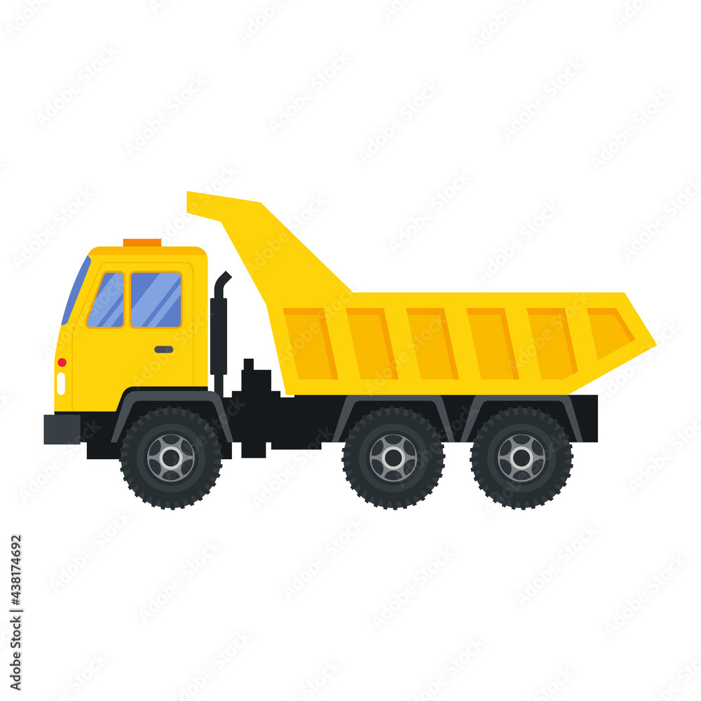 Fototapeta premium Illustration for construction machinery vehicle dump truck.
