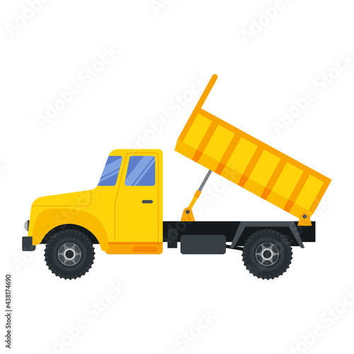 Illustration for construction machinery vehicle dump truck.