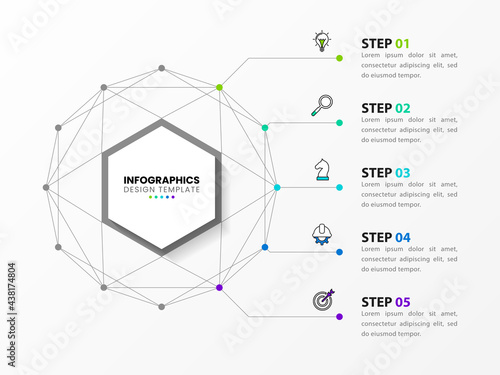 Infographic design template. Creative concept with 5 steps