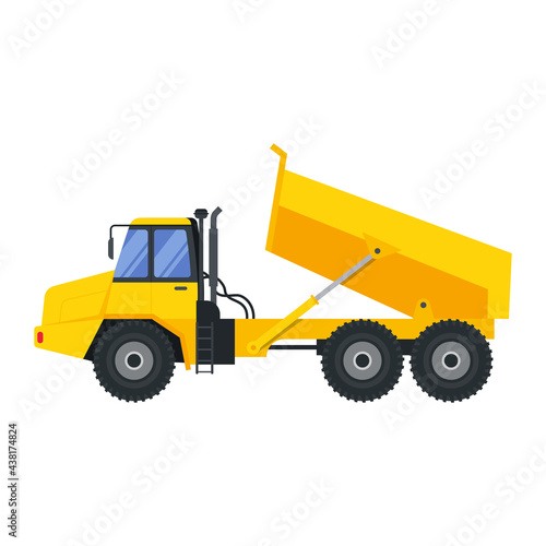 Illustration for construction machinery vehicle dump truck.
