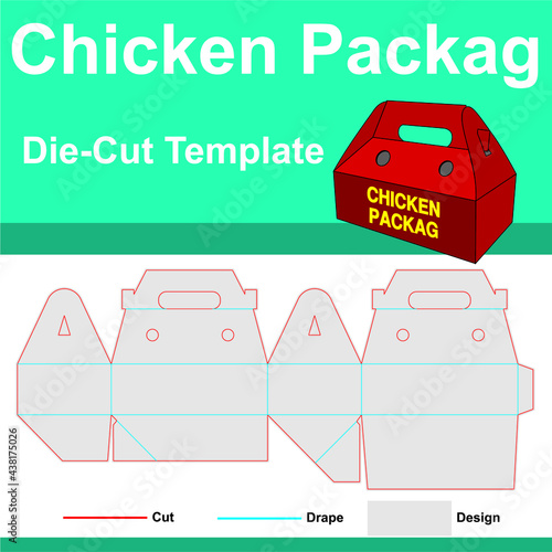 Chicken carton box design Mold Die Cut Template packaging