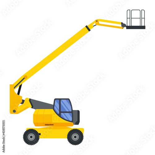 Illustration for construction machinery vehicle lift aerial.