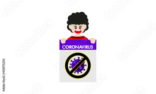 Sign of a dangerous anti coronavirus  Coronavirus sign  Anti Covid-19.