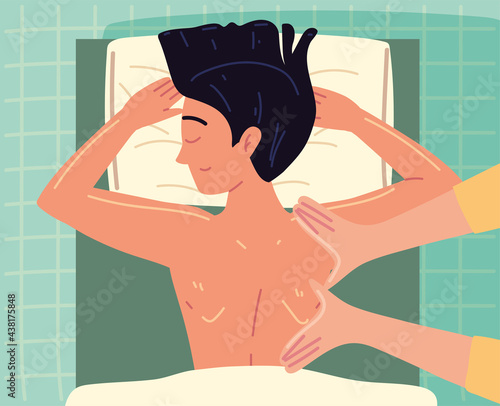 woman takes a massage