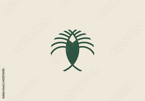 Luxury Palm Logo Template Vector
