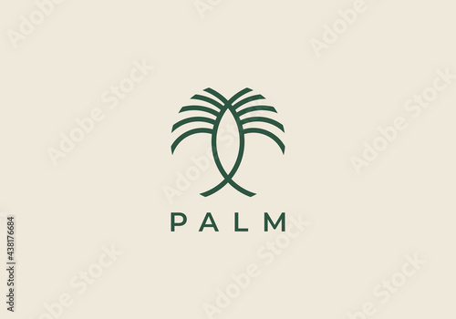 Luxury Palm Logo Template Vector
