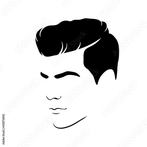 Man  hair icon for barbershop. Vector illustration