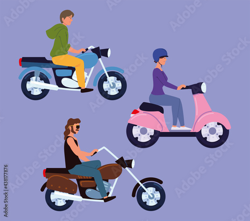 people riding motorbikes