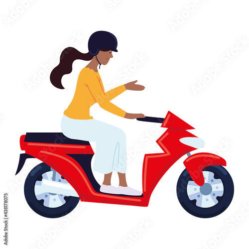 woman riding motorbike