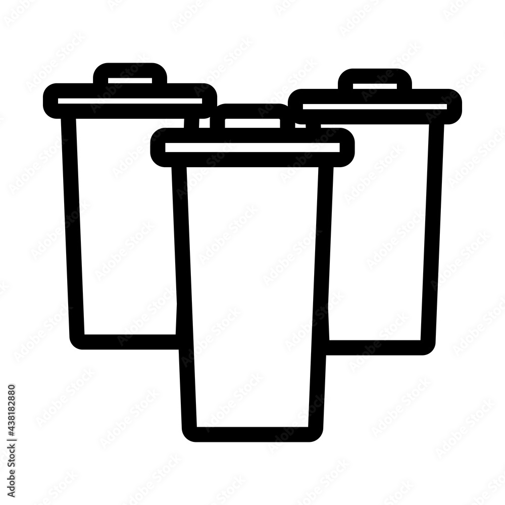 Garbage Containers With Separated Trash Icon Garbage Containers With Separated Trash Icon
