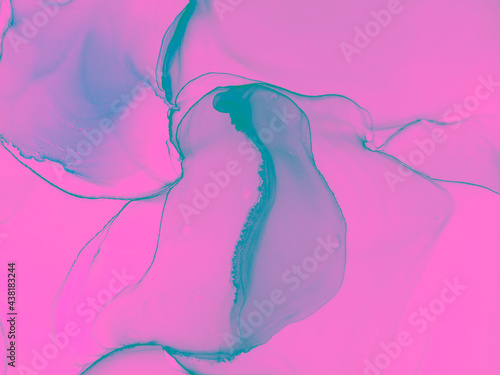 Bright Alcohol Ink. Pink Distorted Wallpaper.