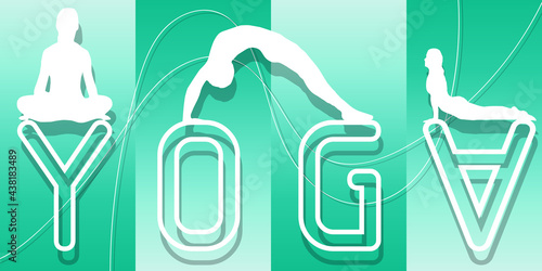 yoga sports fitness wellness health green background banner yoga horizontal