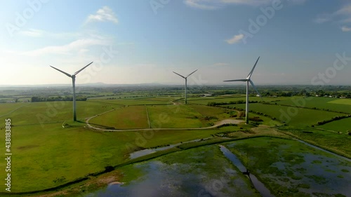 Wind turbine farm in County Wexford, Ireland. photo