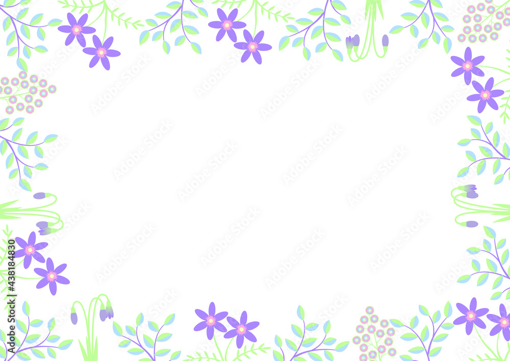Obraz frame of spring flowers and leaves