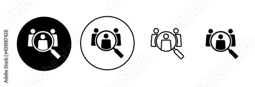 Hiring icon set. Search job vacancy icon. Human resources concept. Recruitment