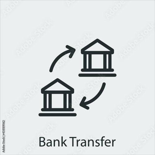 bank transfer icon vector icon.Editable stroke.linear style sign for use web design and mobile apps,logo.Symbol illustration.Pixel vector graphics - Vector