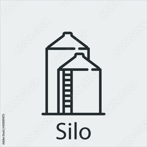 silo icon vector icon.Editable stroke.linear style sign for use web design and mobile apps,logo.Symbol illustration.Pixel vector graphics - Vector photo