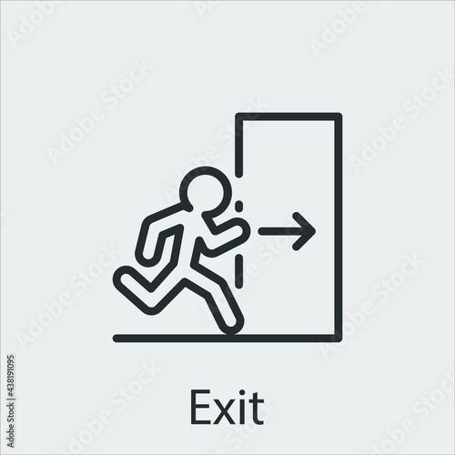 exit icon vector icon.Editable stroke.linear style sign for use web design and mobile apps,logo.Symbol illustration.Pixel vector graphics - Vector