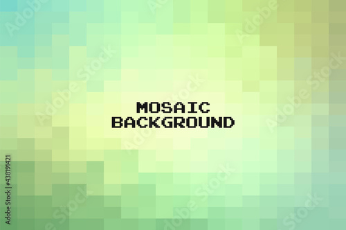 Abstract Green geometric Background, Creative Design Templates. Pixel art Grid Mosaic, 8 bit vector background.
