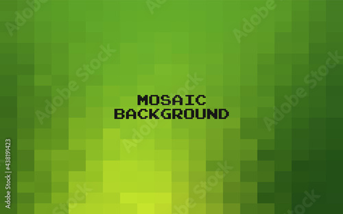 Abstract Green geometric Background, Creative Design Templates. Pixel art Grid Mosaic, 8 bit vector background.