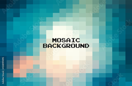 Abstract Dark Green geometric Background, Creative Design Templates. Pixel art Grid Mosaic, 8 bit vector background.