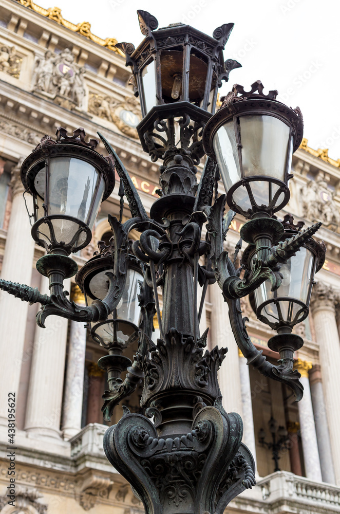 Lamppost near the Opera House in Paris