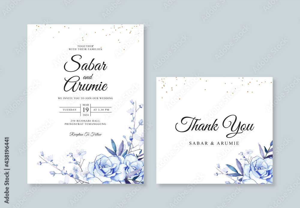 Wedding invitation card set template