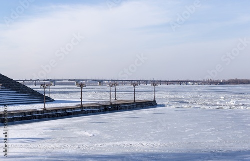 frozen lake in winter © Andrii