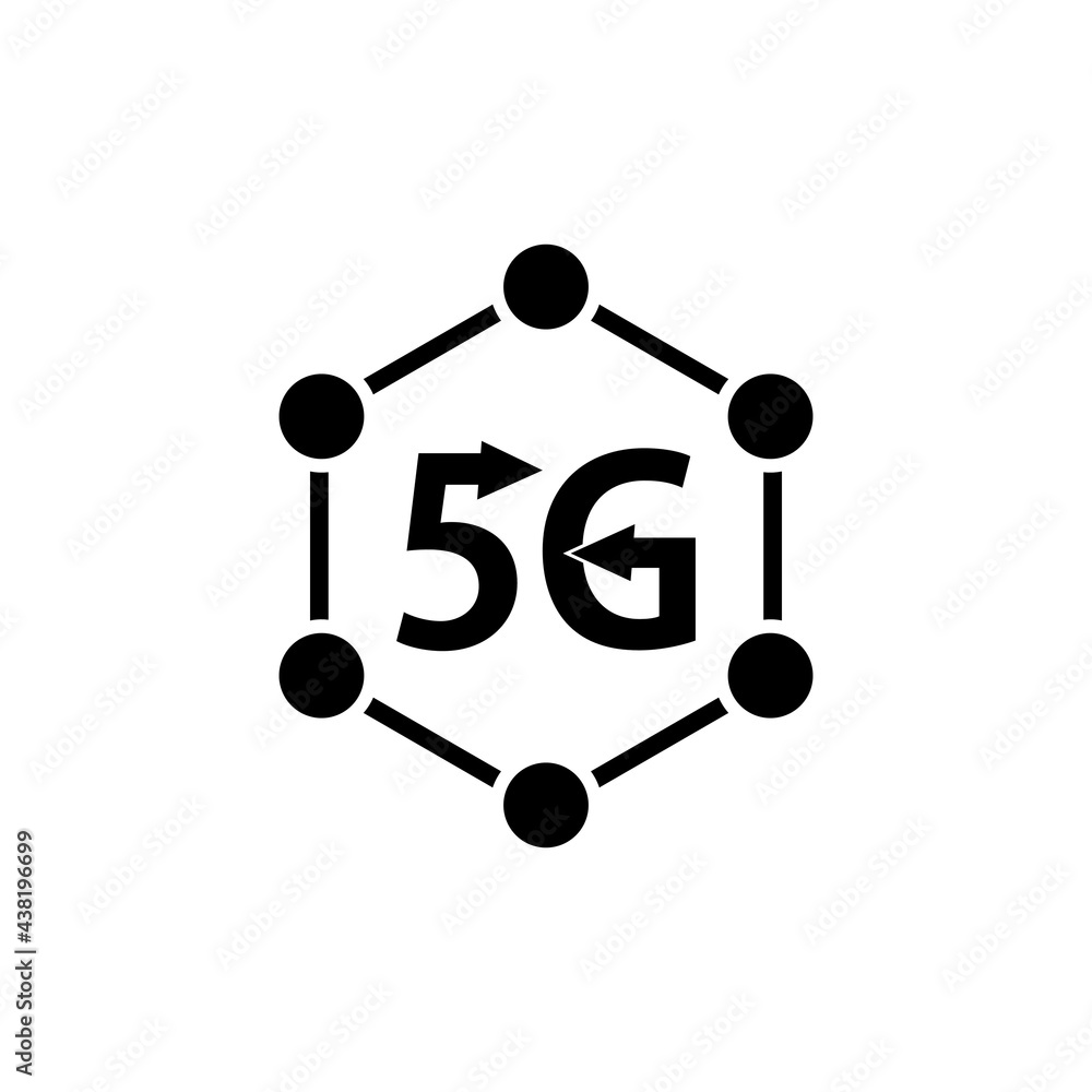 5G wireless internet WiFi connection icon isolated on white background 5G wireless internet WiFi connection icon isolated on white background
