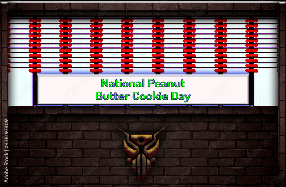 June month special day. National Peanut Butter Cookie Day, Neon Text